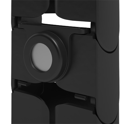 34.483 | Addit cable guide – magnet mount 483 | black (RAL9005) | For guiding a maximum of 12 cables vertically under a sit-stand desk. | Detail 2