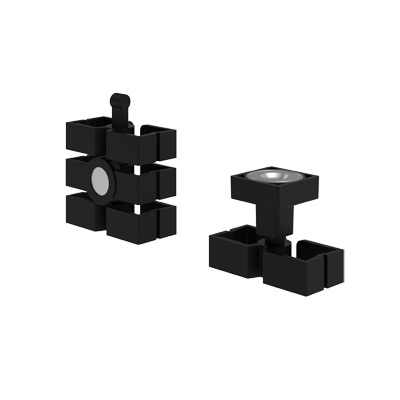 34.383 | Addit Kabelwurm Sitz-Steh - magnetischer Montagesatz 383 | schwarz | Führt maximal 12 Kabel vertikal unter dem Sitz-Steh Schreibtisch. | Detail 1