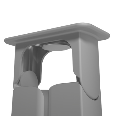 34.462 | Addit Kabelführung Sitz-Steh 130 cm Set – Schreibtisch 462 | grau (RAL9006) | Führt maximal 18 Kabel vertikal unter dem Sitz-Steh Schreibtisch. | Detail 7