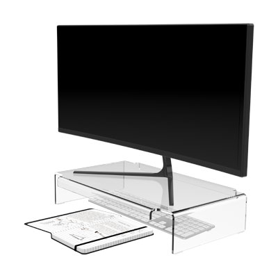 44.900 | Addit monitor riser 900 | clear acrylic | For monitors up to 30 kg. | Detail 2