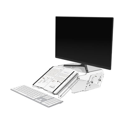 49.570 | Addit monitor riser - adjustable 570 | clear acrylic | Adjustable, for monitors up to 15 kg, document holder included. | Detail 2