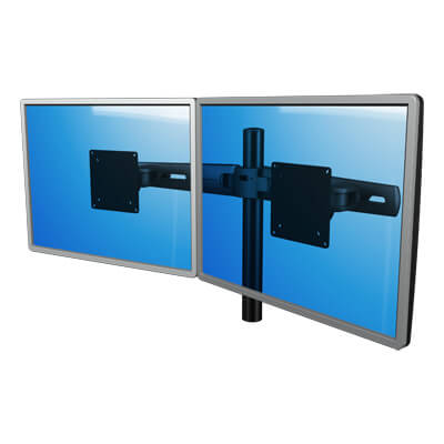 53.233 | Viewmaster système multi-écrans - bureau 233 | noir | Pour 2 écrans, hauteur réglable, sans fixation au bureau. | Détail 2