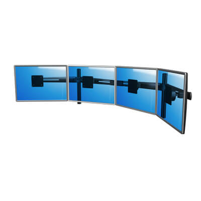53.443 | Viewmaster système multi-écrans - bureau 443 | noir | Pour 4 écrans, hauteur réglable, sans fixation au bureau. | Détail 2