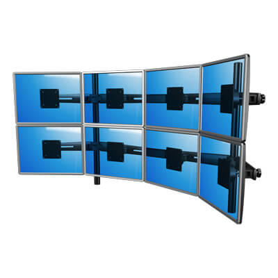 53.833 | Viewmaster système multi-écrans - bureau 833 | noir | Pour 8 écrans, hauteur réglable, sans fixation au bureau. | Détail 2