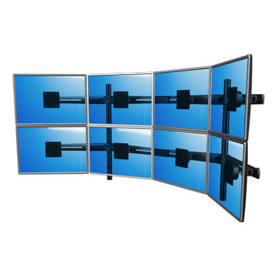 53.843 | Viewmaster système multi-écrans - bureau 843 | noir | Pour 8 écrans, hauteur réglable, sans fixation au bureau. | Détail 2