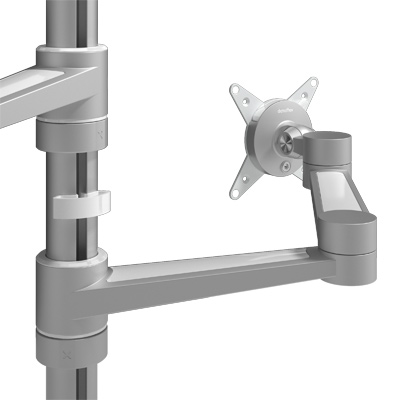 58.142 | Viewlite monitor arm - desk 142 | silver | For 2 monitors, adjustable height and depth, with desk mount. | Detail 3