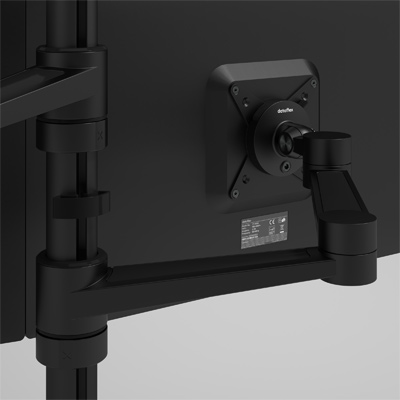 58.143 | Viewlite monitor arm - desk 143 | black | For 2 monitors, adjustable height and depth, with desk mount. | Detail 2