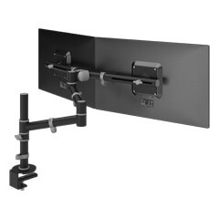 48.133 | Viewgo braccio porta monitor - scrivania 133 | nero | Per 2 schermi, altezza e profondità regolabili, con fissaggio a scrivania.