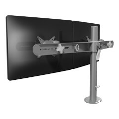 52.612 | Viewmate braccio porta monitor - scrivania 612 | argento | Per 2 schermi, altezza regolabile, con fissaggio a scrivania.
