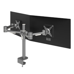 52.632 | Viewmate braccio porta monitor - scrivania 632 | argento | Per 2 schermi, altezza e profondità regolabili, con fissaggio a scrivania.