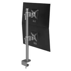 52.672 | Viewmate monitor arm - desk 672 | silver | For 2 monitors, adjustable height, with desk mount.