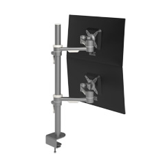 52.682 | Viewmate monitor arm - desk 682 | silver | For 2 monitors, adjustable height and depth, with desk mount.