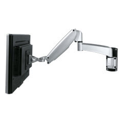 57.252 | Viewmaster braccio porta monitor - parete 252 | argento | Per 1 schermo, altezza e profondità regolabili, con fissaggio a parete.
