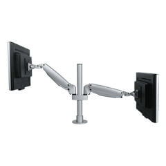 57.582 | Viewmaster braccio porta monitor - scrivania 582 | argento | Per 2 schermi, altezza e profondità regolabili, senza fissaggio a scrivania.