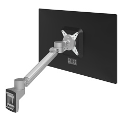 58.512 | Viewlite plus monitor arm - rail 512 | silver | For 1 monitor, adjustable height and depth, with rail mount.