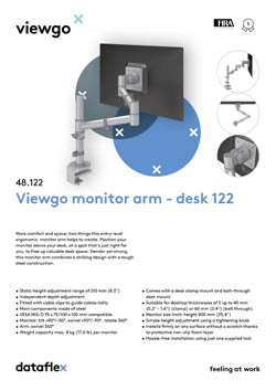 Monitor mount two monitors table Dataflex Viewgo 48.640 white