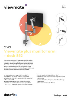 Viewmate plus monitor arm – desk 852