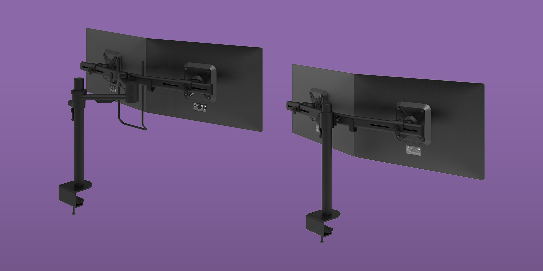 Dataflex Viewmate dual desk monitor mount 52.602, silver