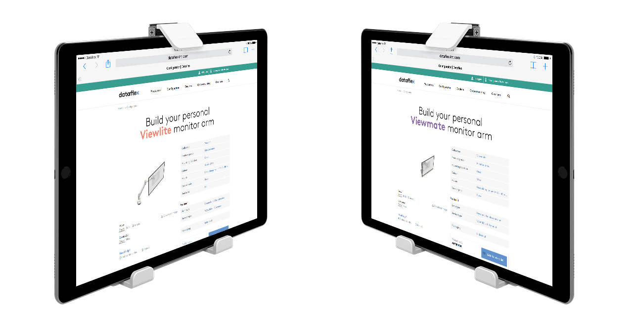 Configure your own monitor arm, toolbar or workstation – everything is possible with the Viewmate configurator