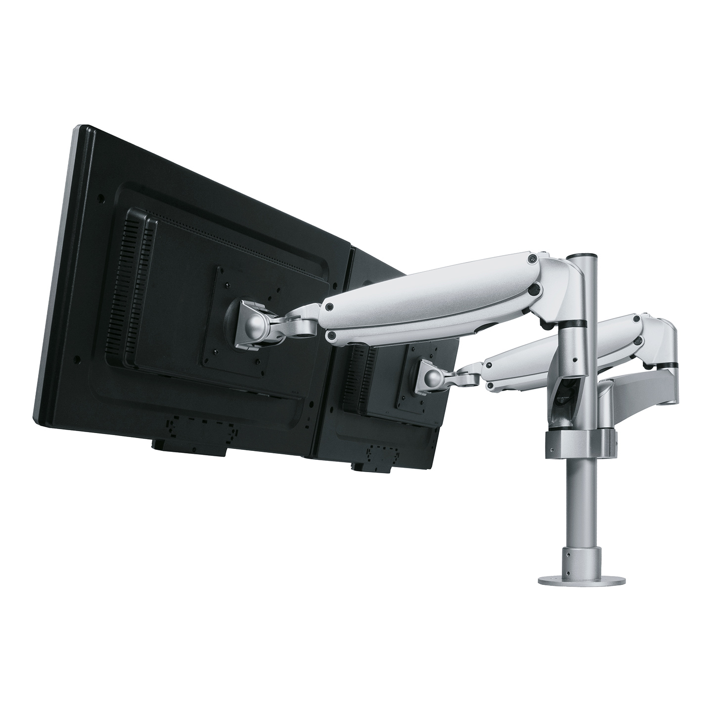 57.592 Jeder Nutzer kann den mit Gasdruckfeder unterstützten Monitorarm unabhängig in Tiefe und Höhe verstellen, um ihn in die eigene, optimale ergonomische Position zu bringen. Eine effiziente Lösung für gegenüberliegende Arbeitsplätze bei minimalem Platzverbrauch, die Ihnen maximale Funktionalität bietet. Auch mit zwei Bildschirmen einsetzbar.