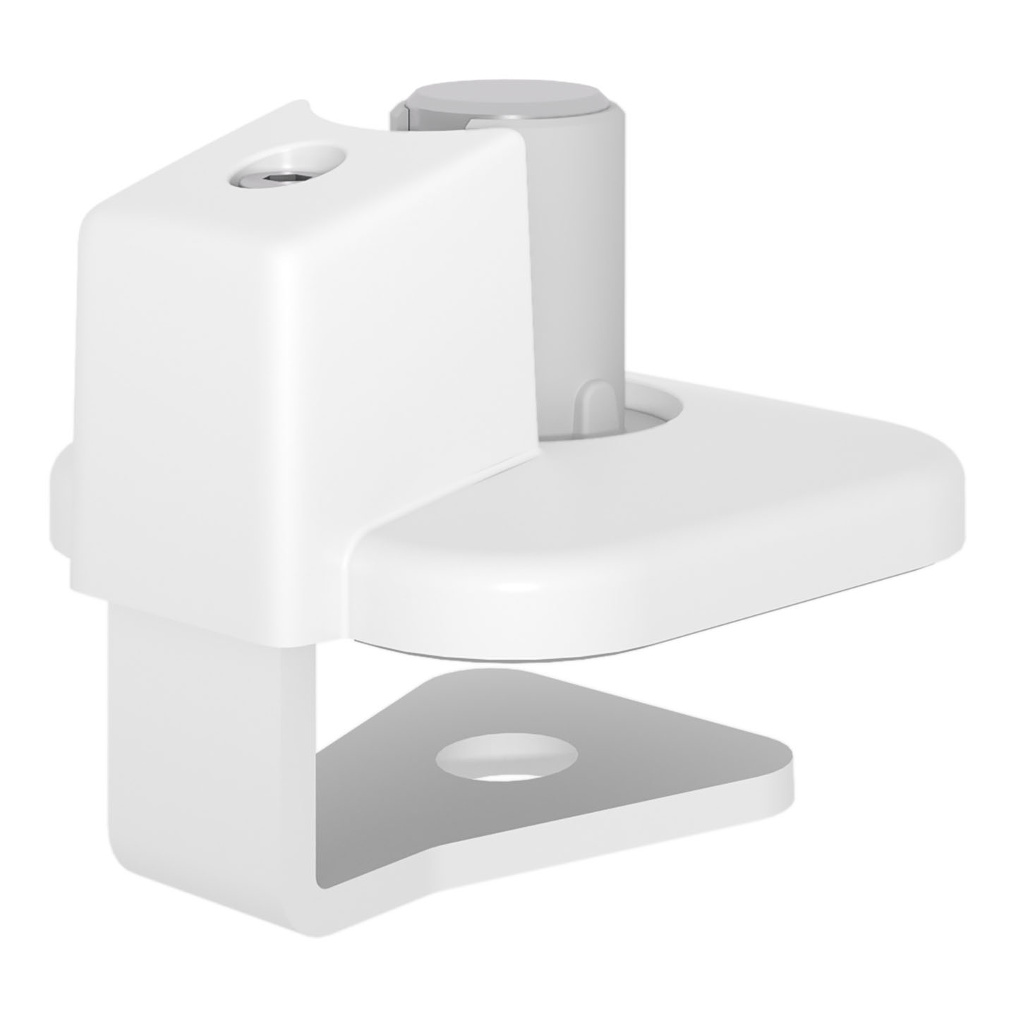 65.710 Il morsetto con accesso dall'alto Viewprime è perfettamente adatto alla maggior parte dei desktop di spessore compreso tra 8 e 40 mm.  Grazie allo spazio molto limitato che richiede sotto il piano di lavoro, è ideale anche per i ripiani scorrevoli e per quelli dotati di vassoio portacavi. Un altro vantaggio chiave è che la morsa viene serrata dall'alto, rendendo l'installazione facile e veloce. Questo morsetto è stato progettato specificamente per il braccio singolo Viewprime plus (65.110)