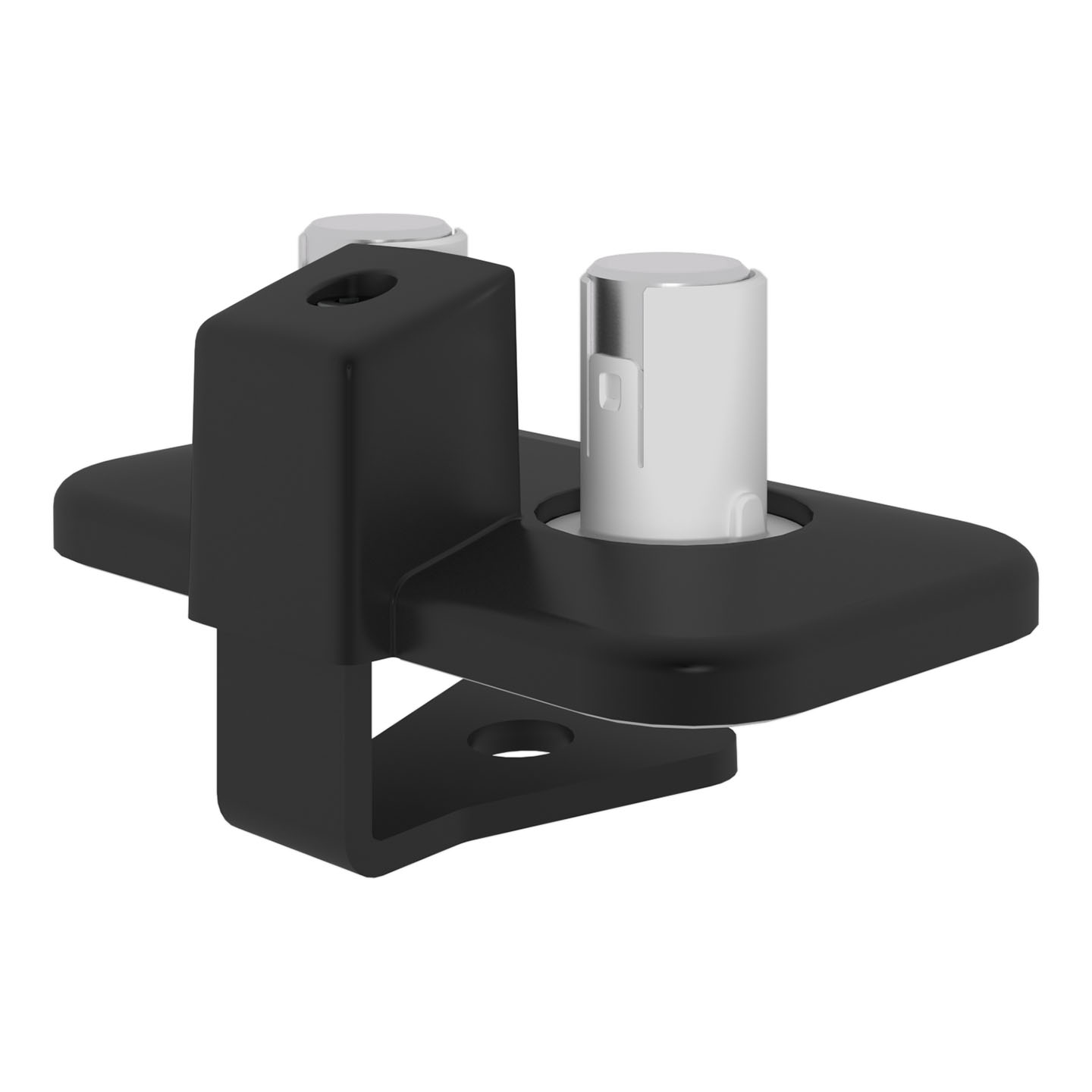 65.723 Il morsetto con accesso dall'alto Viewprime è perfettamente adatto alla maggior parte dei desktop di spessore compreso tra 8 e 40 mm.  Grazie allo spazio molto limitato che richiede sotto il piano di lavoro, è ideale anche per i ripiani scorrevoli e per quelli dotati di vassoio portacavi. Un altro vantaggio chiave è che la morsa viene serrata dall'alto, rendendo l'installazione facile e veloce. Questo morsetto è stato progettato specificamente per il braccio per monitor Viewprime plus doppio (65.213).