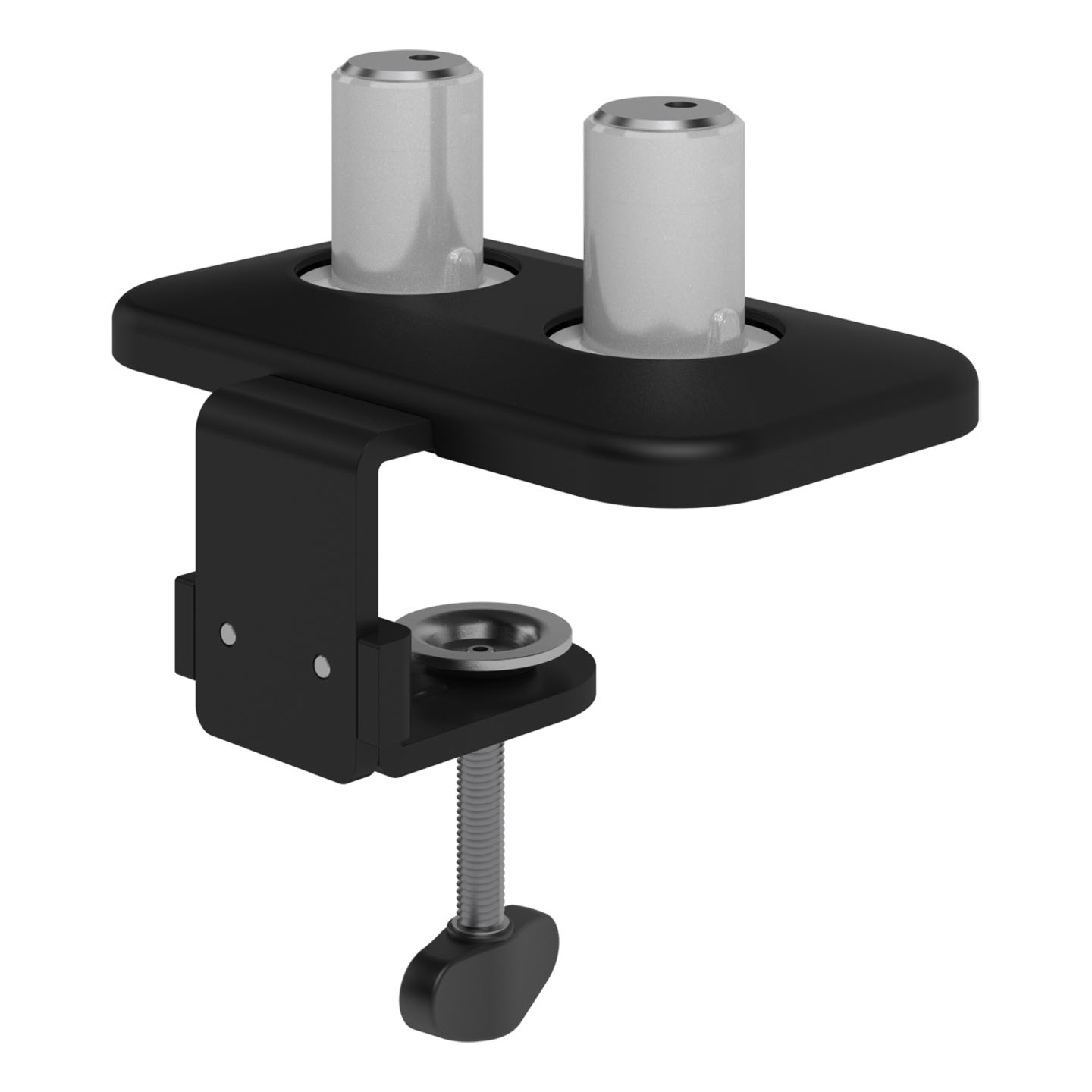 65.923 Il morsetto da scrivania standard è ideale per il fissaggio del braccio porta monitor Viewprime plus doppio (65.213) sulla maggior parte delle scrivanie. Raccomandiamo questa opzione per il fissaggio soprattutto se non si dispone di fori con occhiello nella gestione dei cavi o in assenza di un foro per bullone M10.