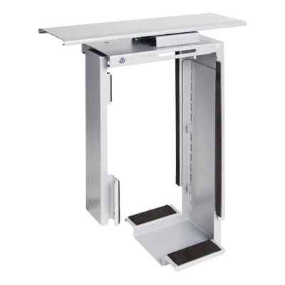 32.322 | Viewmate computer holder - desk 322 | silver | For vertical and adjustable mounting of small or large computers under the desk. | Detail 1