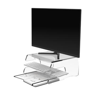 44.100 | Addit monitor riser 100 | clear acrylic | For monitors up to 40 kg. | Detail 2