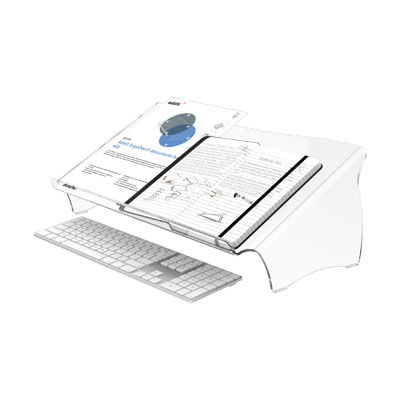 44.410 | Addit ErgoDoc® document holder 410 | clear acrylic | For documents up to A3 in size, slides over keyboard. | Detail 2