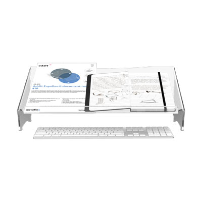 44.410 | Addit ErgoDoc® document holder 410 | clear acrylic | For documents up to A3 in size, slides over keyboard. | Detail 3