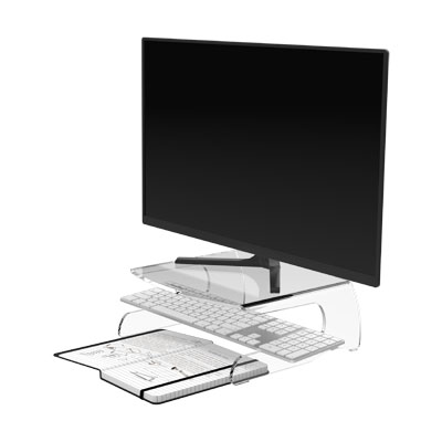 44.550 | Addit monitor riser 550 | clear acrylic | For monitors up to 15 kg. | Detail 2