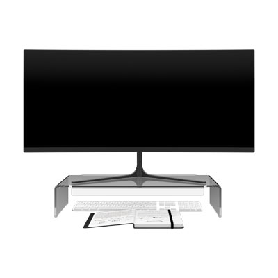 44.900 | Addit monitor riser 900 | clear acrylic | For monitors up to 30 kg. | Detail 3