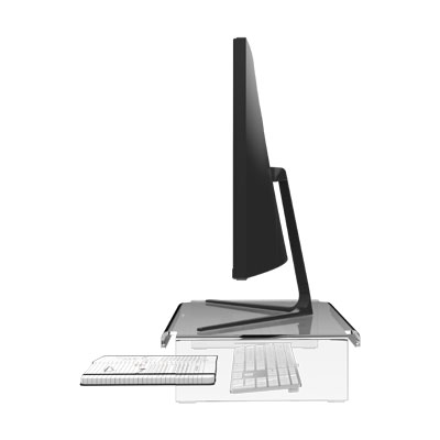 44.900 | Addit monitor riser 900 | clear acrylic | For monitors up to 30 kg. | Detail 4