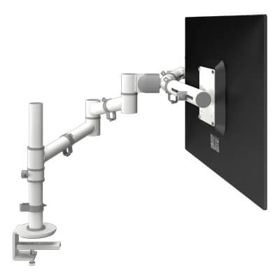 48.130 | Viewgo Monitorarm - Schreibtisch 130 | weiß | Für 2 Monitore, mit Höhen- und Tiefenverstellung, mit Tischbefestigung. | Detail 2