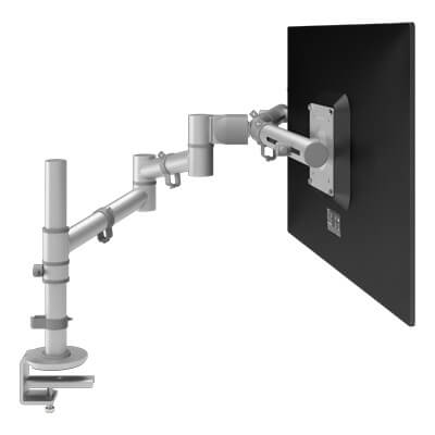 48.132 | Viewgo monitorarm - bureau 132 | zilver | Voor 2 schermen, in hoogte en diepte verstelbaar, met bureaubevestiging. | Detail 2