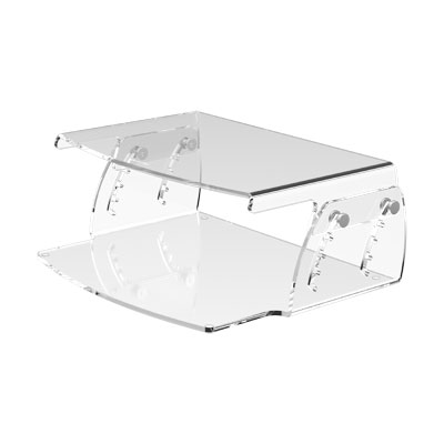 49.550 | Addit monitor riser - adjustable 550 | clear acrylic | Adjustable, for monitors up to 15 kg, with 5 height settings. | Detail 1
