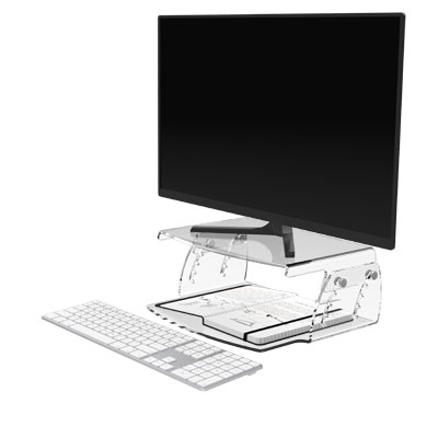 49.550 | Addit monitor riser - adjustable 550 | clear acrylic | Adjustable, for monitors up to 15 kg, with 5 height settings. | Detail 2
