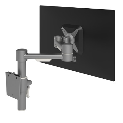 52.052 | Viewmate monitorarm - wand 052 | zilver | Voor 1 scherm, in hoogte en diepte verstelbaar, met wandbevestiging. | Detail 1