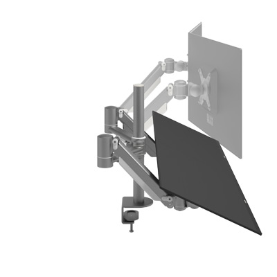 52.862 | Viewmate plus monitor arm - desk 862 | silver | For 2 monitor, adjustable height and depth, with desk mount. | Detail 2