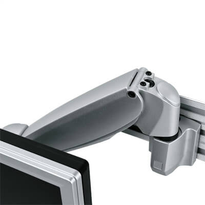 57.102 | Viewmaster braccio porta monitor - binario 102 | argento | Per 1 schermo, altezza e profondità regolabili, con fissaggio a binario. | Dettaglio 4