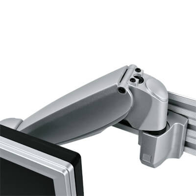 57.110 | Viewmaster monitorarm - rail 110 | zilver | Voor 1 scherm, in hoogte en diepte verstelbaar, met railbevestiging. | Detail 4
