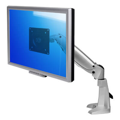57.122 | Viewmaster braccio porta monitor - scrivania 122 | argento | Per 1 schermo, altezza e profonditÃ  regolabili, con fissaggio a scrivania. | Dettaglio 2