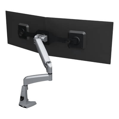 57.162 | Viewmaster braccio porta monitor - scrivania 162 | argento | Per 2 schermi, altezza e profondità regolabili, con fissaggio a scrivania. | Dettaglio 1
