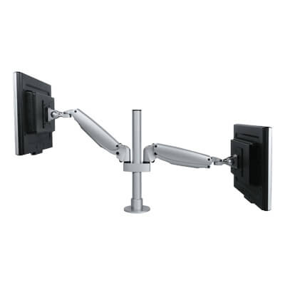 57.582 | Viewmaster braccio porta monitor - scrivania 582 | argento | Per 2 schermi, altezza e profondità regolabili, senza fissaggio a scrivania. | Dettaglio 1