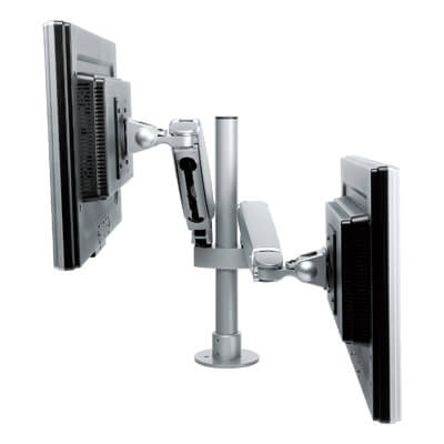 57.582 | Viewmaster monitor arm - desk 582 | silver | For 2 monitors, adjustable height and depth, without desk mount. | Detail 2