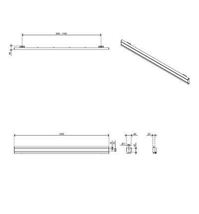 58.712 | Viewlite toolbar - wand 712 | zilver | Maakt een derde niveau dat zorgt voor meer ruimte op een bureau, met wandbevestiging. | Detail 4