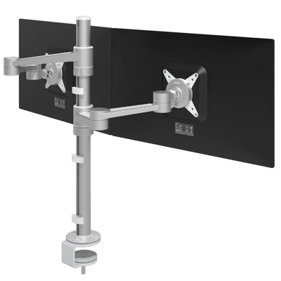 58.142 | Viewlite monitor arm - desk 142 | silver | For 2 monitors, adjustable height and depth, with desk mount. | Detail 1