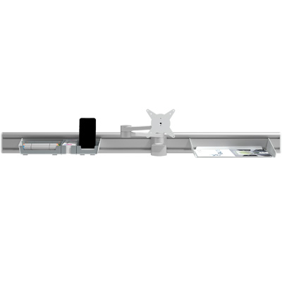 58.712 | Viewlite toolbar - wand 712 | zilver | Maakt een derde niveau dat zorgt voor meer ruimte op een bureau, met wandbevestiging. | Detail 5