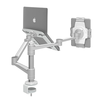 VLTSB2DD35I | Configured Monitor arm - VLTSB2DD35I | silver | For 1 monitor, adjustable height and depth, with desk mount. | Detail 1